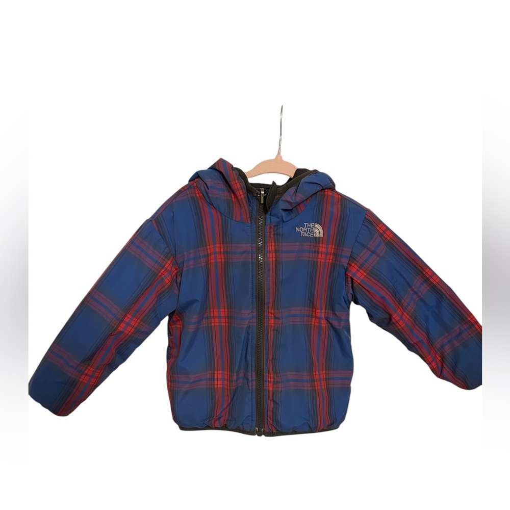 The North Face Blue and Red Checkered Reversible Jacket